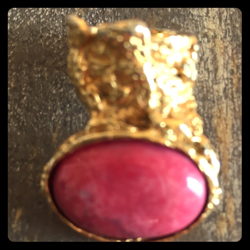 Original Yves Saint Laurent Arty ring pink stone